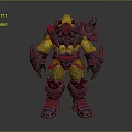 Game Movie Warrior Character With Muscular Build Yellow Skin Metallic Spiked Silver Armor