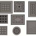 Decorative Ceiling Panels With Various Geometric Patterns And Ornate Designs 3d model