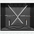 HUAWEI Mate V2 Modern Window Display With X Shaped Lighting And Wavy Stand 3d model