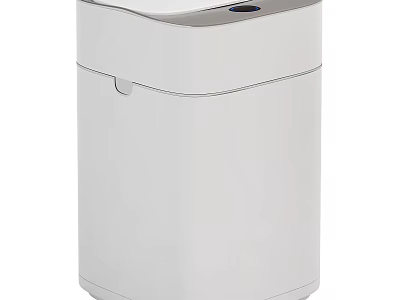 Modern White Trash Can With Lid And Minimalist Design For Home Use 3d model