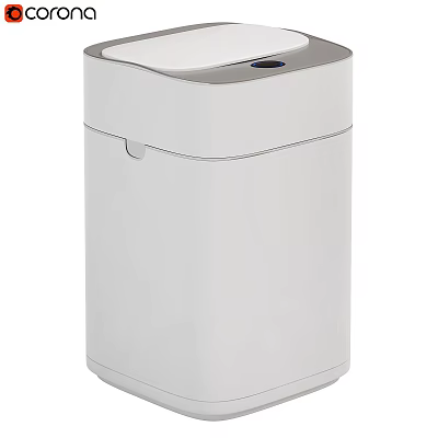 Modern White Trash Can With Lid And Minimalist Design For Home Use 3d model