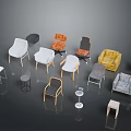 Diverse Modern Furniture Collection Featuring Chairs Stools Sofa And Accent Tables