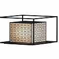 Modern Table Lamp With Black Metal Frame And Fabric Shade Contemporary Design