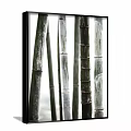 Plant Painting Of Bamboo Stems With Joints Green And White Through Window