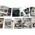 Various Interior Design Books Magazines With Home Decor Covers And Scenes 3d model