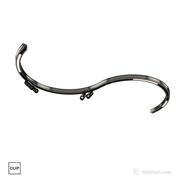 Durable Modern Downlight Spotlight Metal Curved Mounting Bracket for Ceiling Installation 3d model 