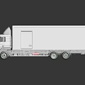 White Box Truck With Green Rims On Reflective Black Surface Design 3d model