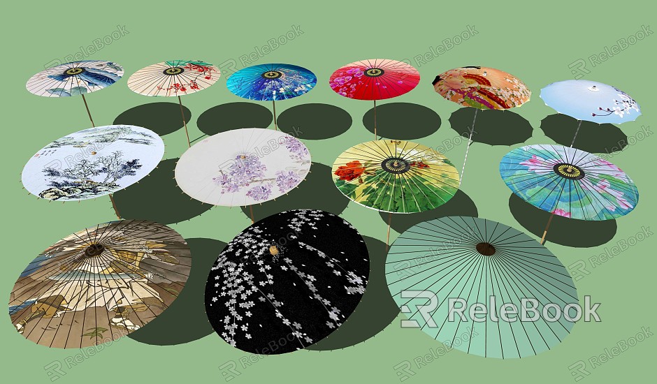 Chinese-style oil-paper umbrella oil-paper umbrella combination model