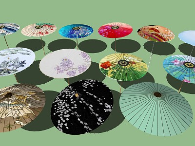 Chinese-style oil-paper umbrella oil-paper umbrella combination model