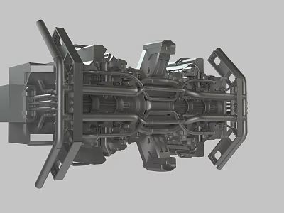 Complex Metal Mechanical Structure With Industrial Engineering Components And Precision Parts 3d model