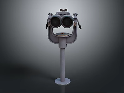 Commercial Coin Operated Binoculars Stand With Stable Base For Public Viewing Areas 3d model