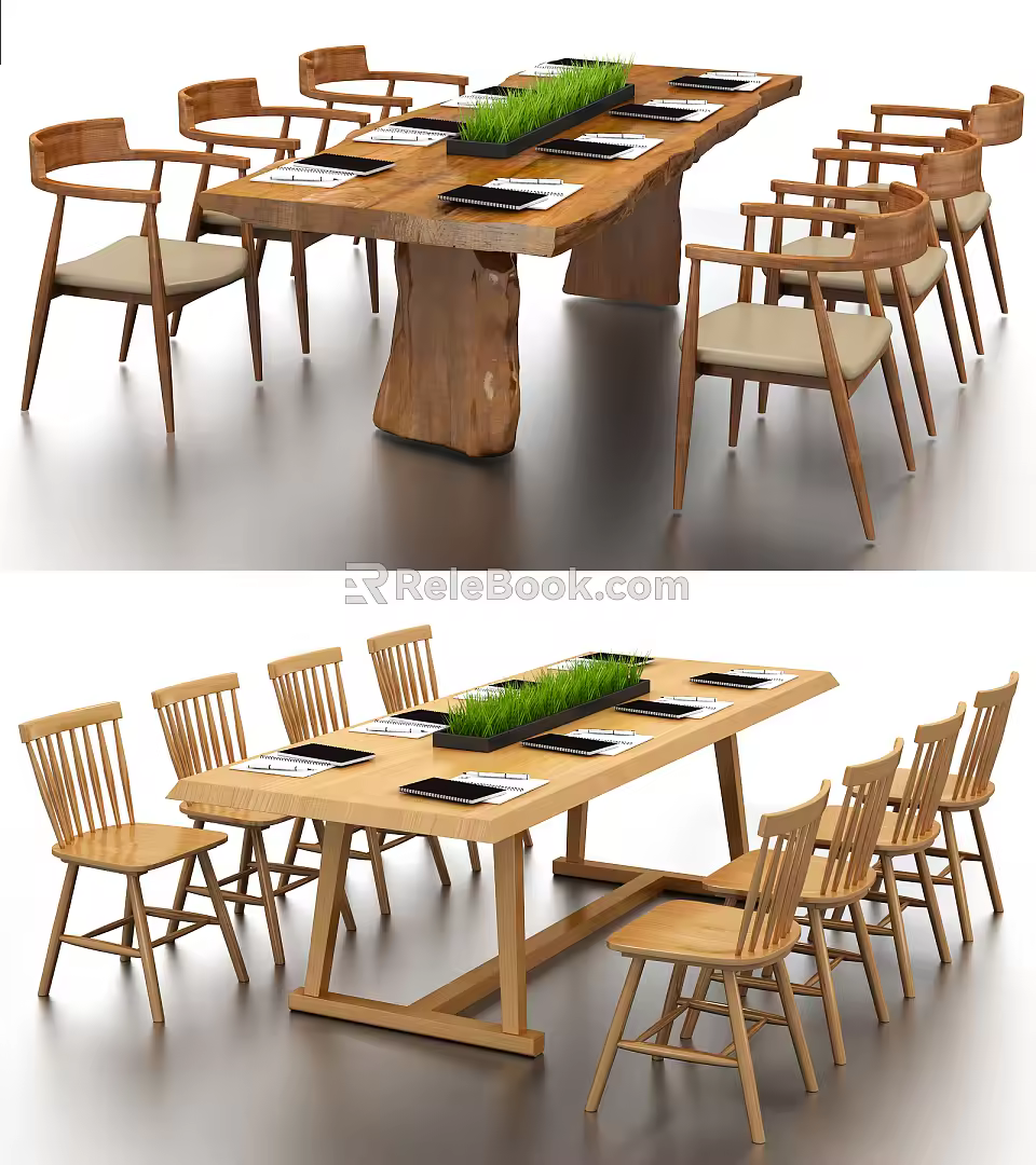 Nordic Conference Table and Chair Conference Table and Chair Conference Table and Chair Combination 3d model