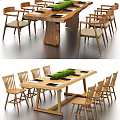 Nordic Conference Table and Chair Conference Table and Chair Conference Table and Chair Combination 3d model
