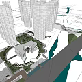 Aerial Planning of Modern Architectural Design with River Forest and Scenic Road Access
