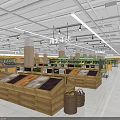 Spacious Supermarket Interior With Shelves Full Of Products Bright Lighting And Clean Floor
