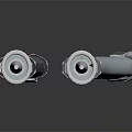 Two Gray And White Detailed Hilt Lightsaber Weapon On Dark Background With Reflection