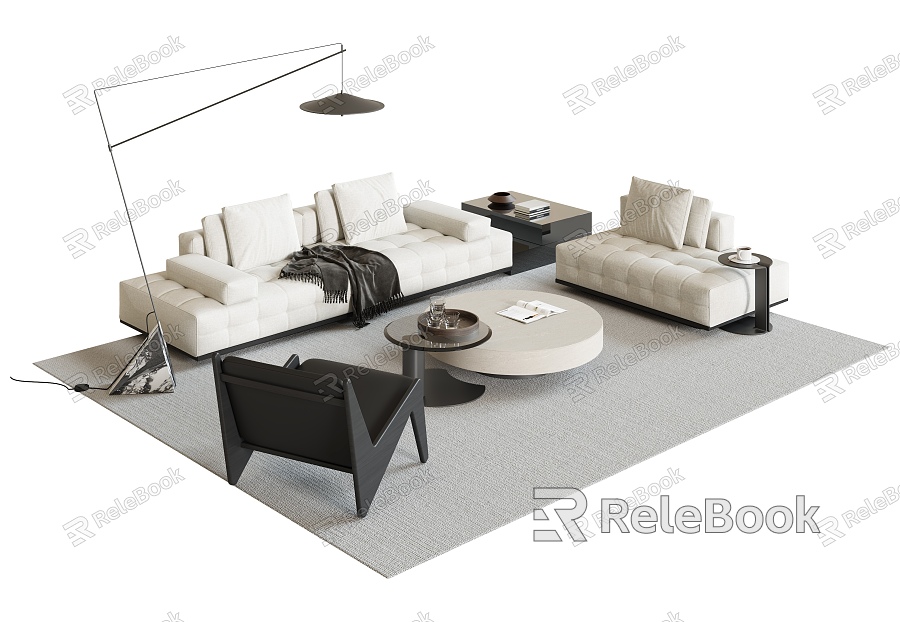 Modern sofa coffee table combination model