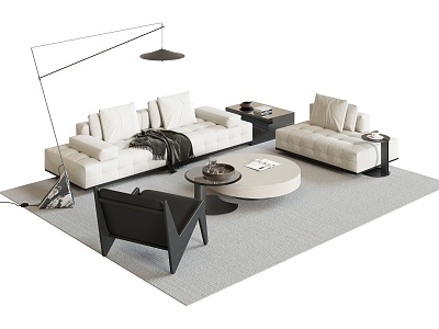 Modern sofa coffee table combination model