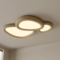 Modern Three Piece Irregular Shape Cream Ceiling Light With Soft Lighting In Living Room Interior 3d model