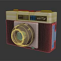 Vintage Zefir Digital Camera With White Black Body And Retro Lens Design