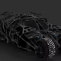 Batmobile Inspired Black Armored Car With Large Off Road Tires And Roof Gear