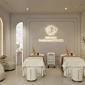 Elegant Modern Beauty Salon Interior With Massage Beds And Decorative Elements