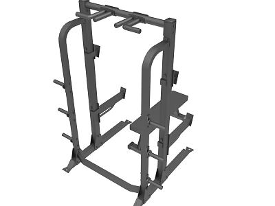 Multifunctional Power Rack With Adjustable J-Hooks And Weight Plate Storage Sturdy Metal Frame 3d model