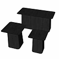 Modern Dark Wood Side Tables Set of Three with Minimalist Design for Home Decor