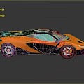Orange And Black Sports Car With Sleek Aerodynamic Body And Reflective Surface