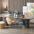 Modern Dining Table and Chair Combination 3d model