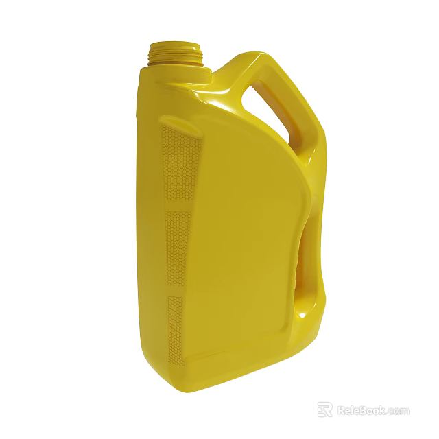 Yellow Plastic Container With Handle For Liquid Storage And Durable Design 3d model 