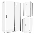 Modern Frameless Glass Shower Enclosure With Sleek Metal Door Handles Design