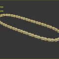 Shiny Blue Metal Link Chain with Industrial Style on Black Reflective Background