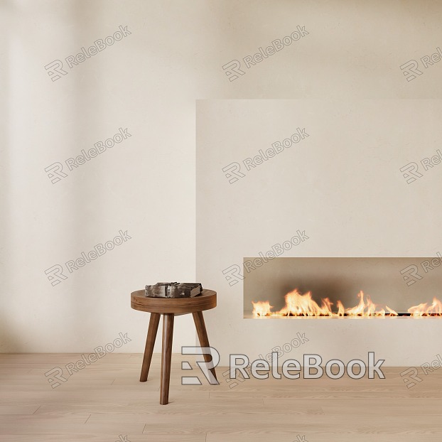 Simple Side Table Fireplace model