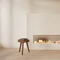Simple Side Table Fireplace 3d model
