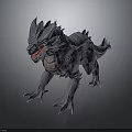Mythical Gray Scaled Dragon like Creature With Sharp Spikes Muscular Limbs Open Mouth And Claws