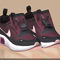 Nike Maroon Pink Swoosh Shoes with Black Strap White Pink Sole Transparent Air Unit