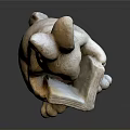 Rabbit Sculpture Holding a Book in Reading Position as Decorative Art Piece