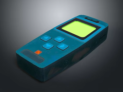 Blue Handheld Electronic Device With Digital Display Screen And Control Buttons 3d model