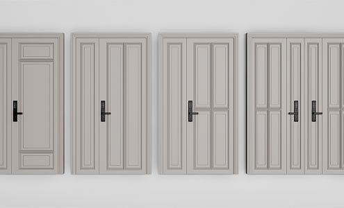 Modern child and mother door entry door child and mother door combination 3d model