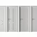 White Hinged Doors with Different Panel Designs for Modern Interior Spaces 3d model