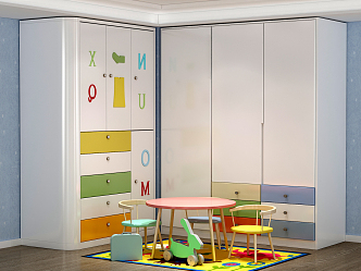 Children's Wardrobe Modern Wardrobe 3d model