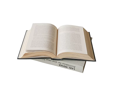 Open Book with Text Pages Stacked on Top of Another Book 3d model