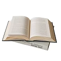 Open Book with Text Pages Stacked on Top of Another Book 3d model