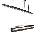 Modern Linear Pendant Lights With Black Frames And White LED Illumination For Interior Spaces 3d model