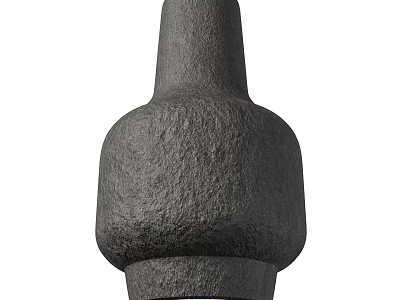 Black Textured Chandelier With Modern Industrial Design And Rough Matte Surface 3d model