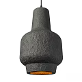 Black Textured Chandelier With Modern Industrial Design And Rough Matte Surface