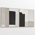 Large abstract neutral mural C 440 3d model
