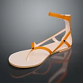 Fashionable Orange Sandals With Ankle Strap And White Sole Design For Women