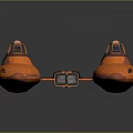 Orange Connected Twin Watercraft With Enclosed Cockpits And Modern Sleek Design